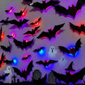 Guirlande lumineuse LED en forme de chauve-souris, décoration murale Halloween