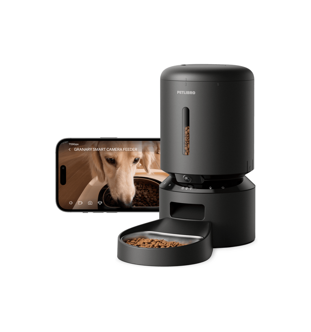 Distributeur automatique intelligent pour chien et chat avec caméra intégrée
