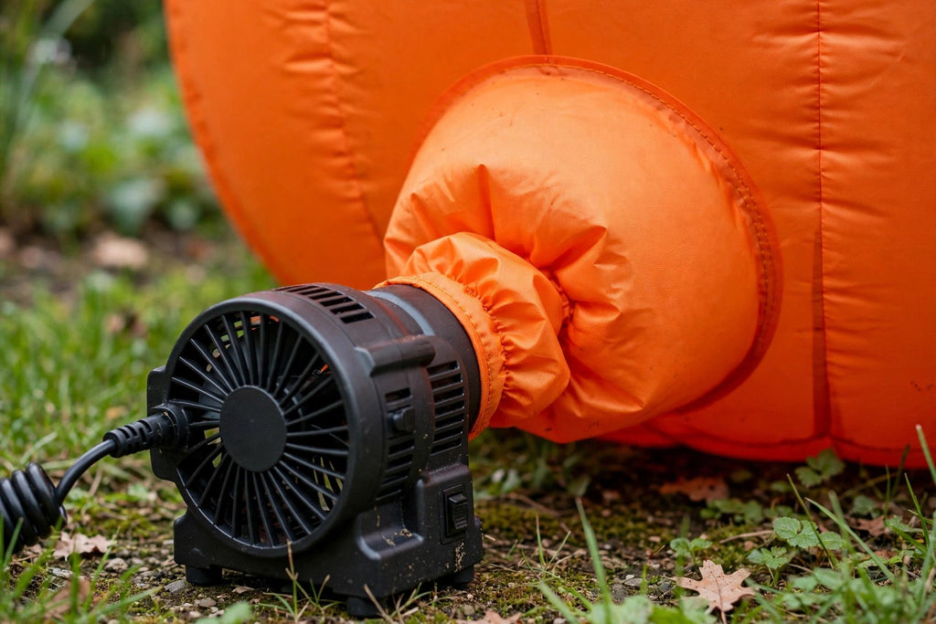 Détail du souffleur électrique des citrouilles gonflables