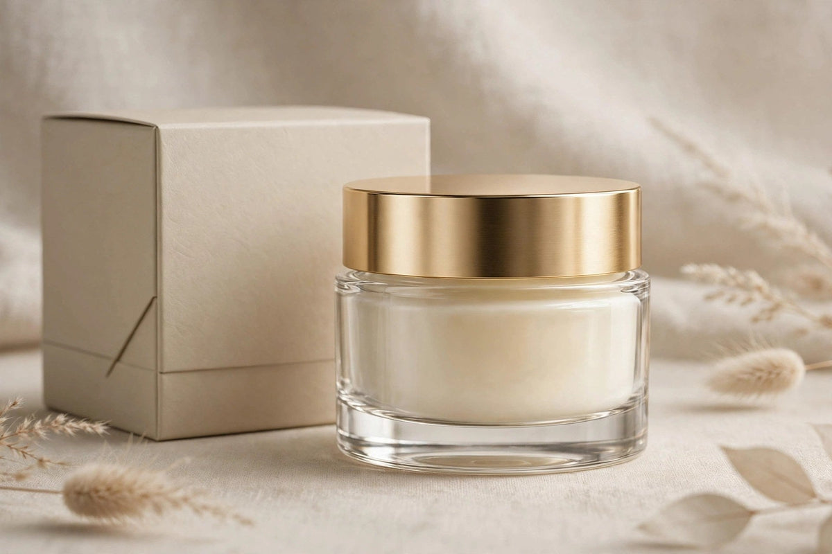 Pot de crème correctrice anti-taches, vue élégante