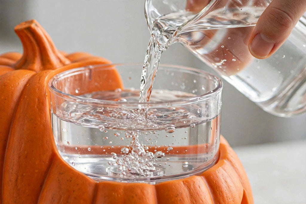 Détail du réservoir d'eau du diffuseur citrouille