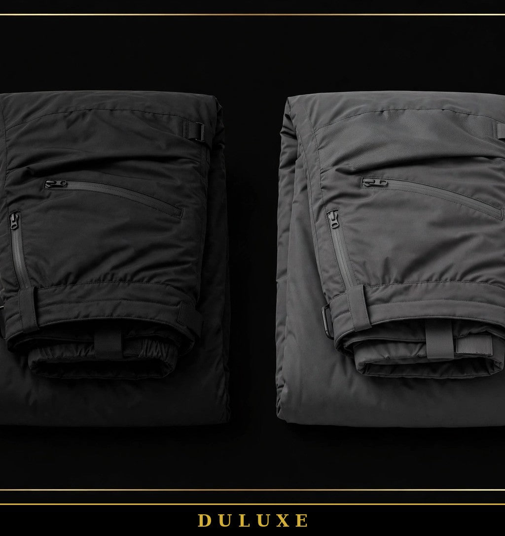 Les deux coloris du pantalon de neige pour homme DULUXE : noir et gris anthracite