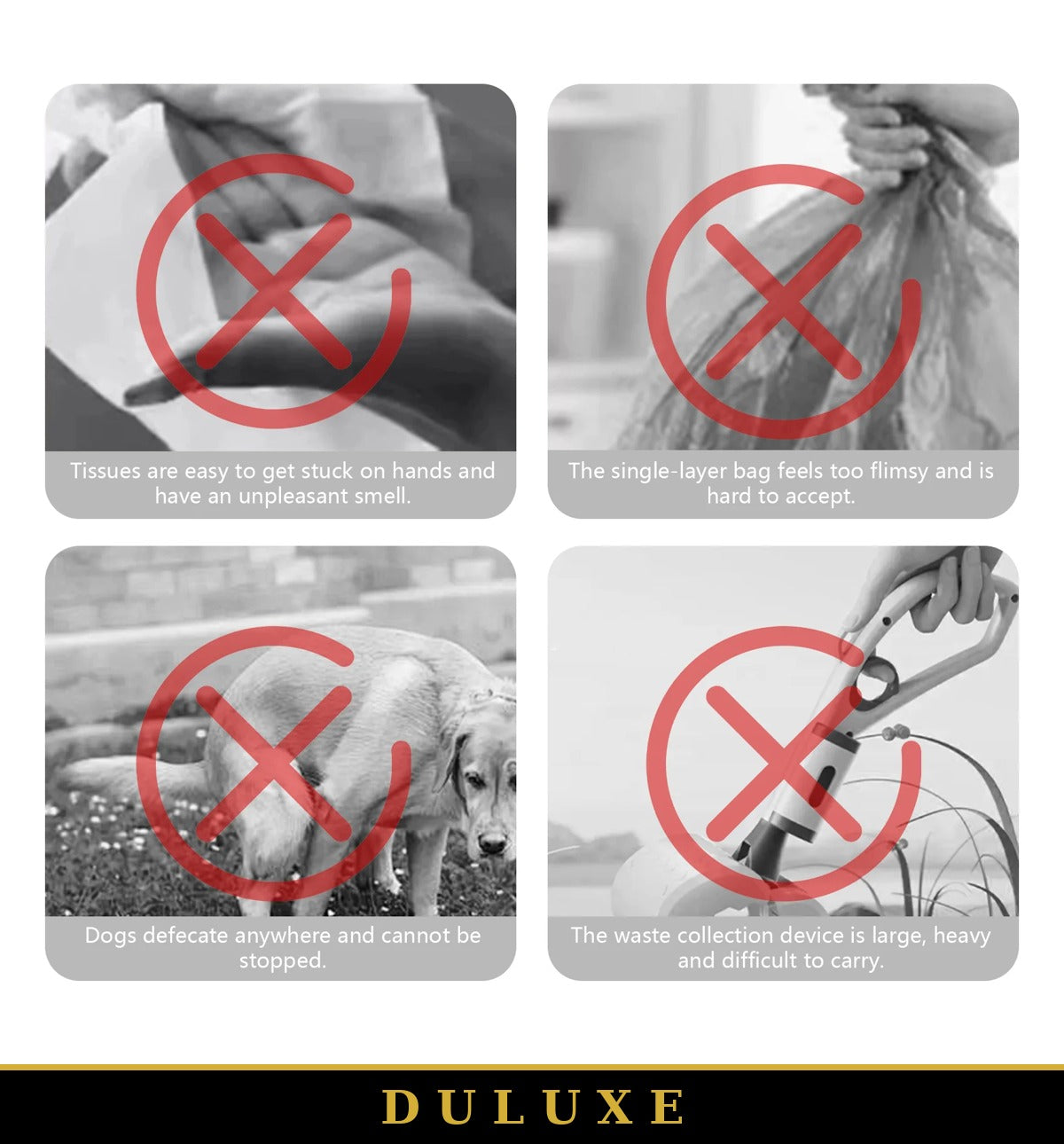Utilisation de l'attrape-déjections DULUXE en promenade, sans se pencher