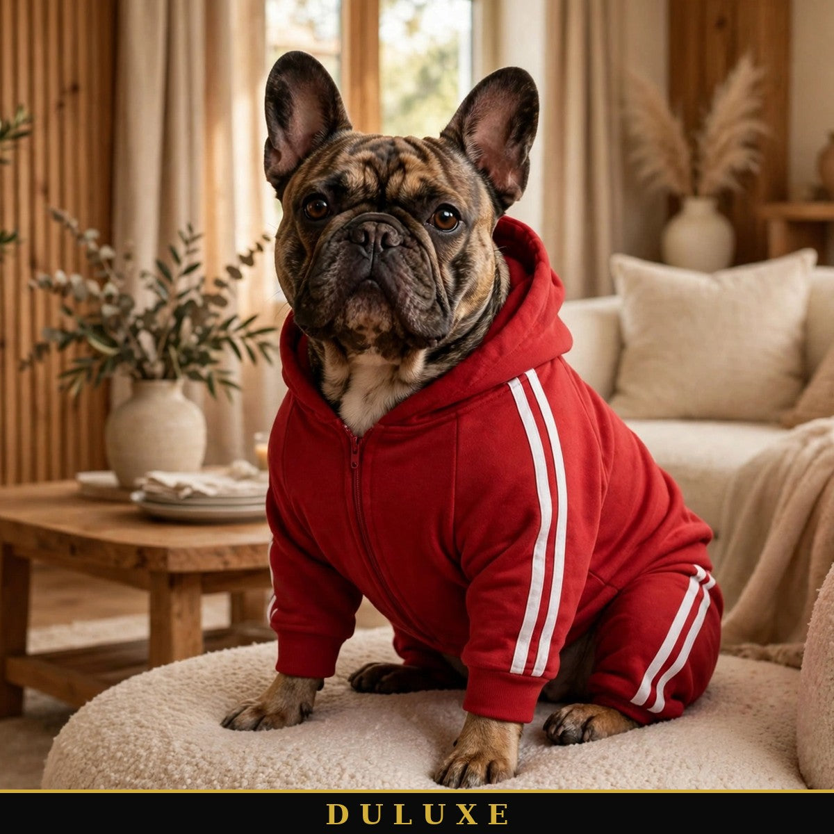 Chien en combinaison survêtement à capuche DULUXE, look sport