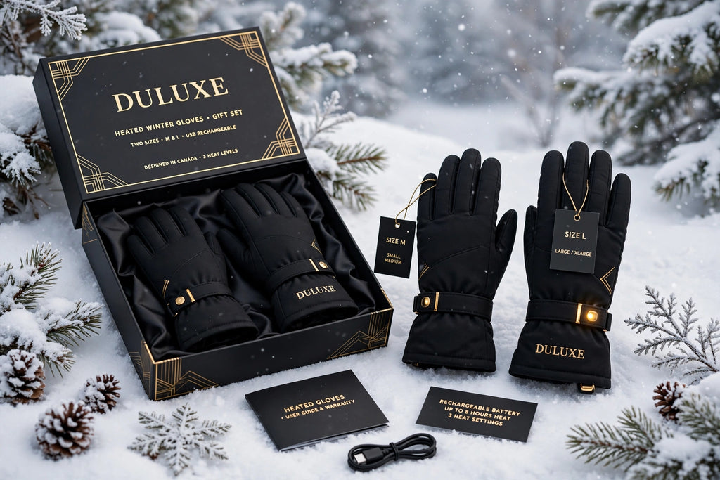 Coffret DULUXE des gants chauffants rechargeables avec leurs accessoires