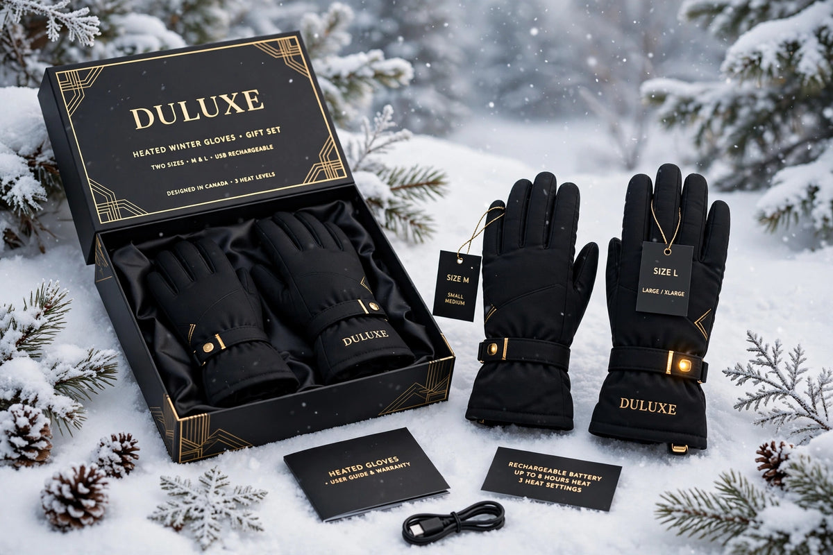 Coffret DULUXE des gants chauffants rechargeables avec leurs accessoires