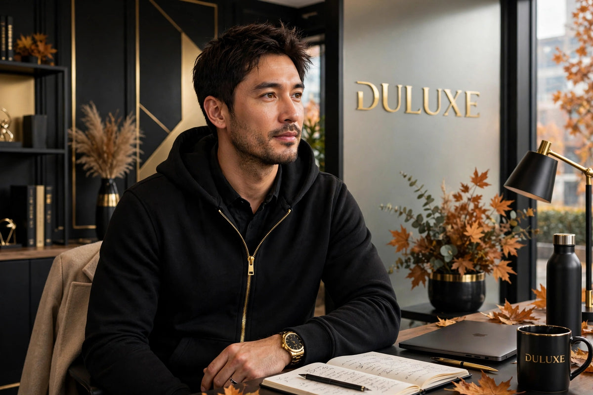 Homme portant le sweat à capuche au bureau en tenue décontractée chic pour l'automne
