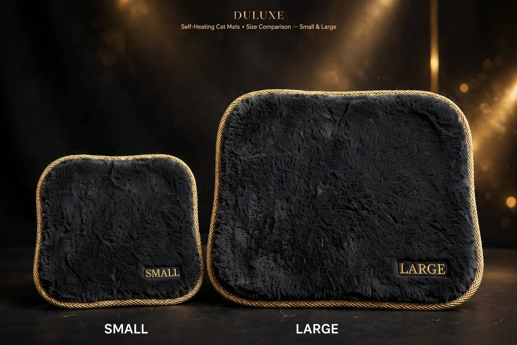 Les deux tailles du tapis auto-chauffant pour chat DULUXE côte à côte