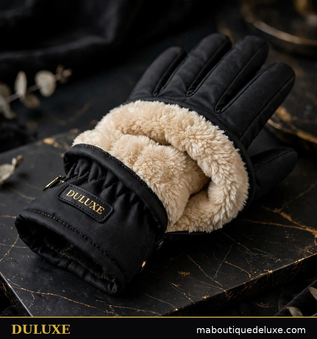 Doublure polaire chaude et douce visible à l'intérieur des gants tactiles homme DULUXE