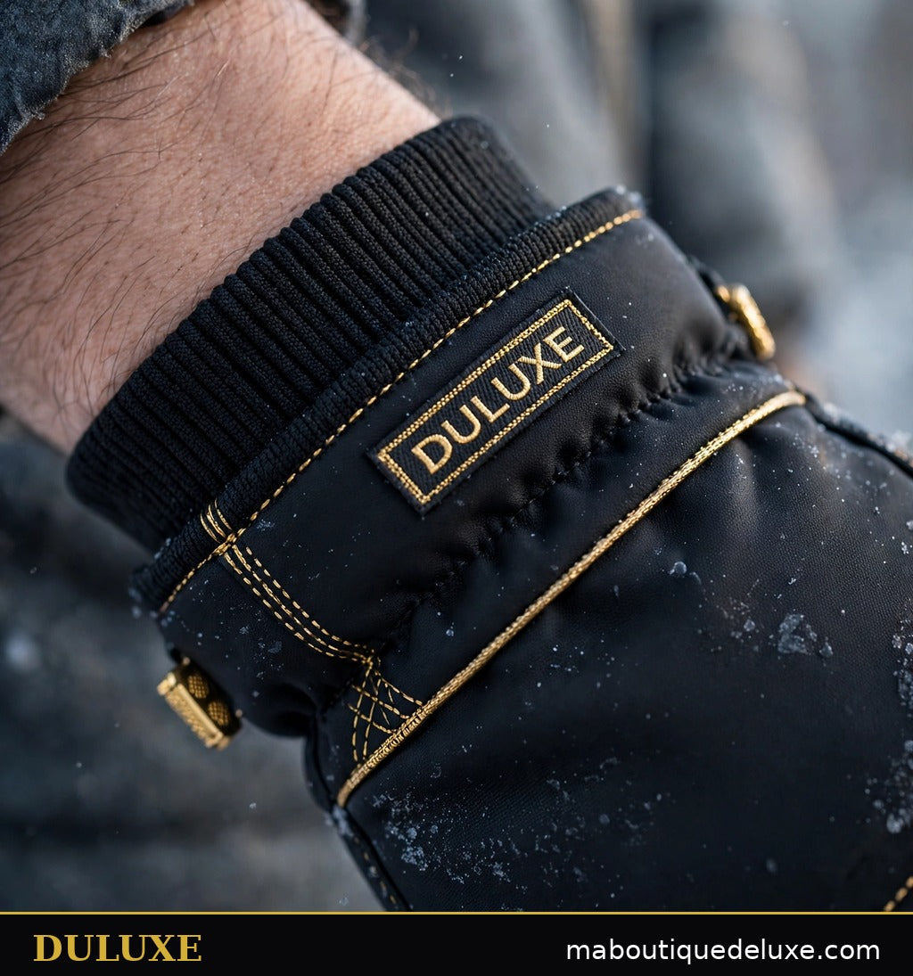 Poignet élastique coupe-vent des gants tactiles homme DULUXE, ajustement serré et confortable