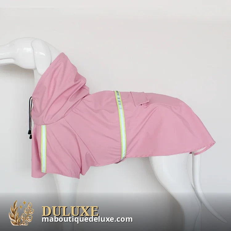 Imperméable pour chien étanche avec capuche, détail du tissu déperlant