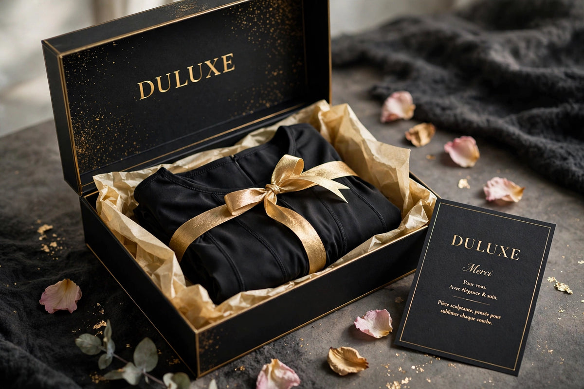 Body Gainant Sculptant DULUXE présenté dans son coffret noir et doré