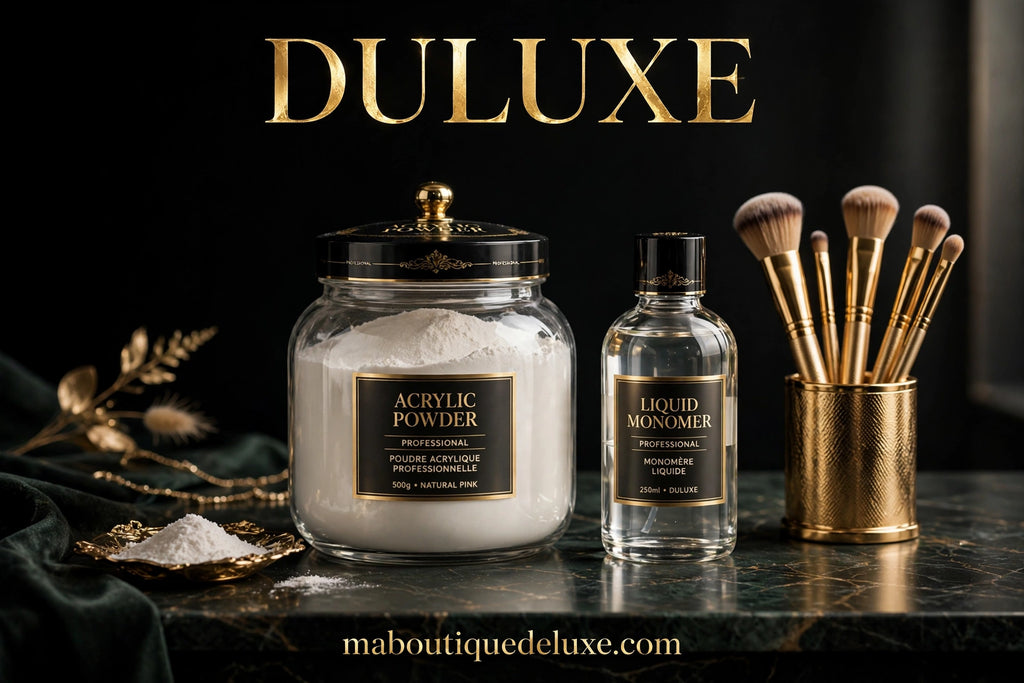 Poudre Acrylique Professionnelle 100g — ambiance salon de beauté élégant