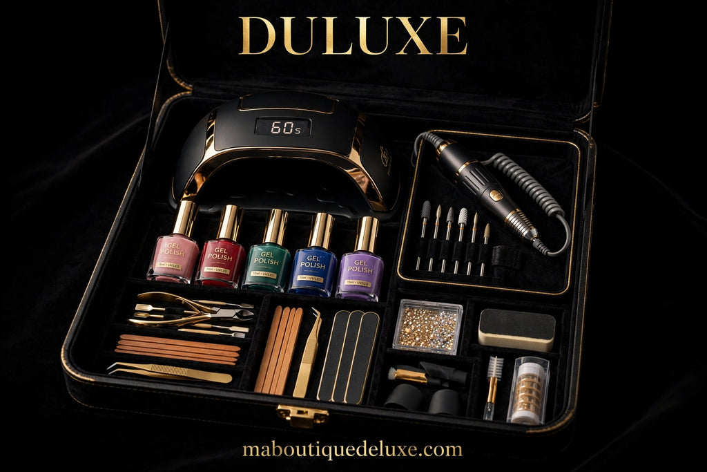 Kit Complet Manucure Gel LIMEGIRL (Lampe + Perceuse) — visuel héro, coffret kit complet ouvert en gros plan