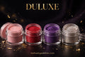 Poudre Dipping MEET ACROSS — visuel héro, pots de poudre dipping colorée en gros plan