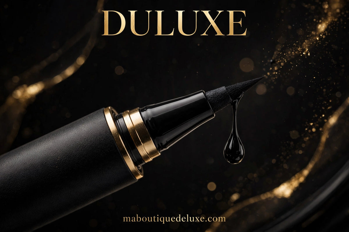 Eyeliner Liquide Waterproof YANQINA — gros plan détail, texture et finition