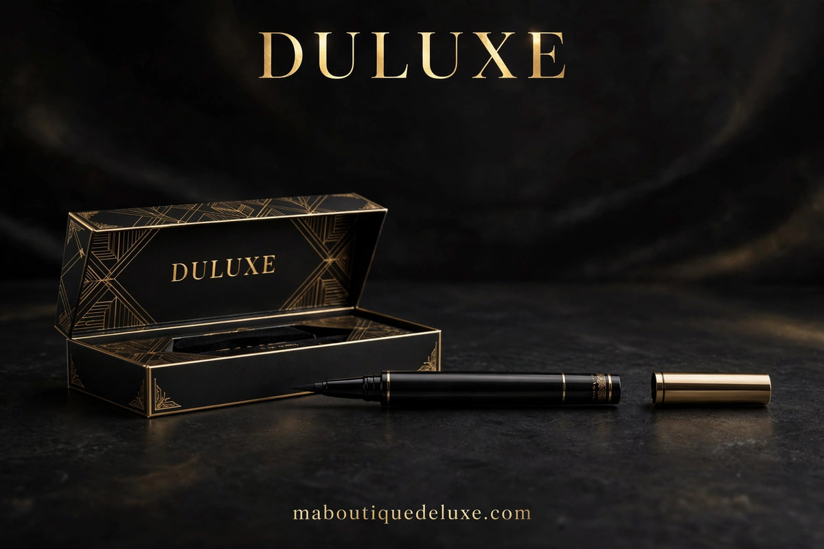 Eyeliner Liquide Waterproof YANQINA — avec son coffret, contenu étalé proprement