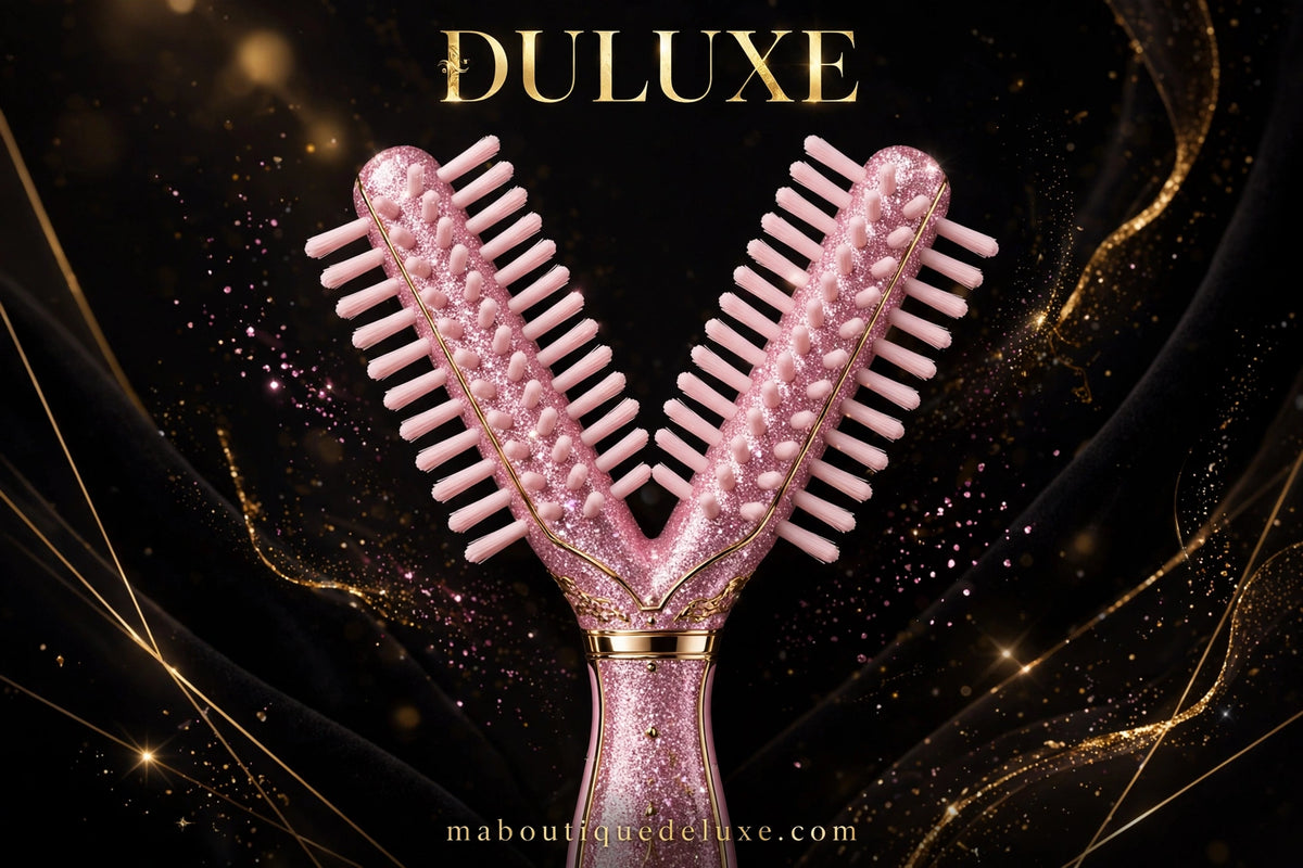 Brosse Lissante Double en V — visuel héro, présentation publicitaire