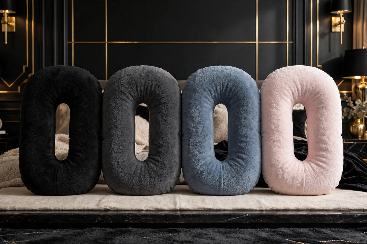 L'Oreiller de Grossesse en U DULUXE en 4 couleurs : Noir, Gris Foncé, Gris Bleu et Rose