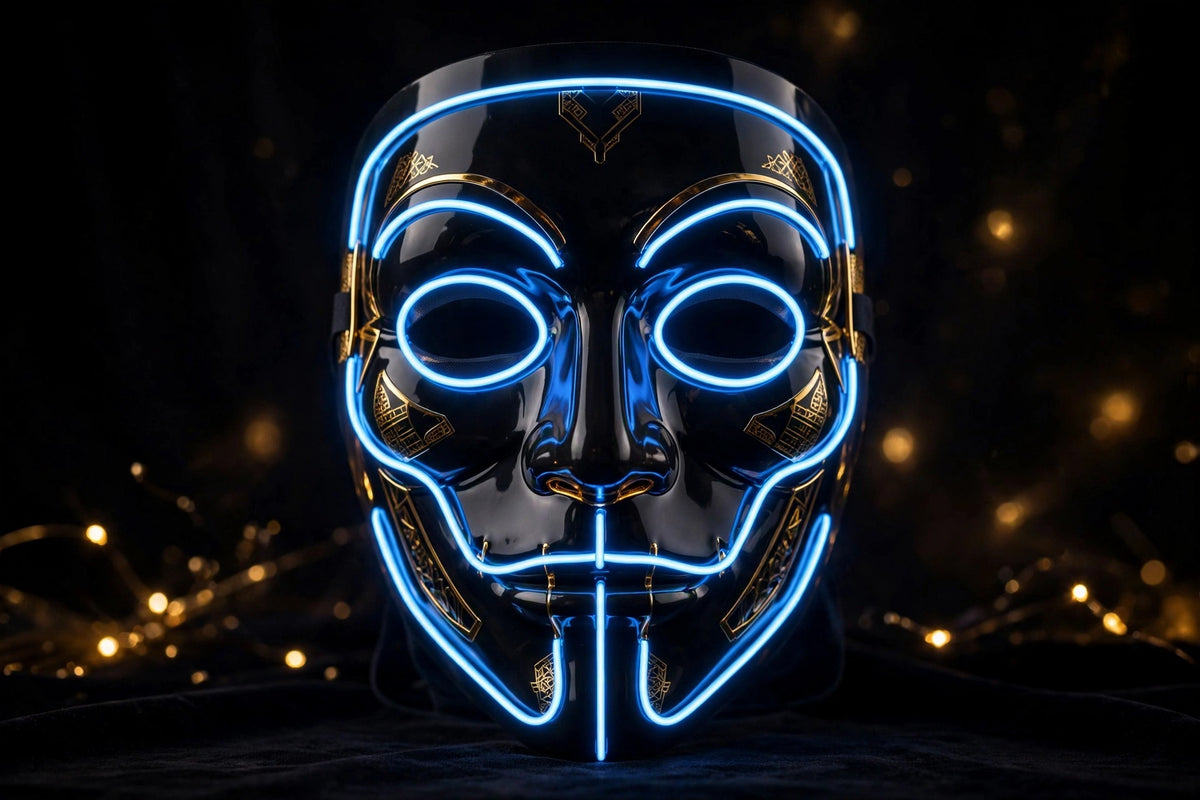 Masque Purge LED Néon bleu brillant dans le noir