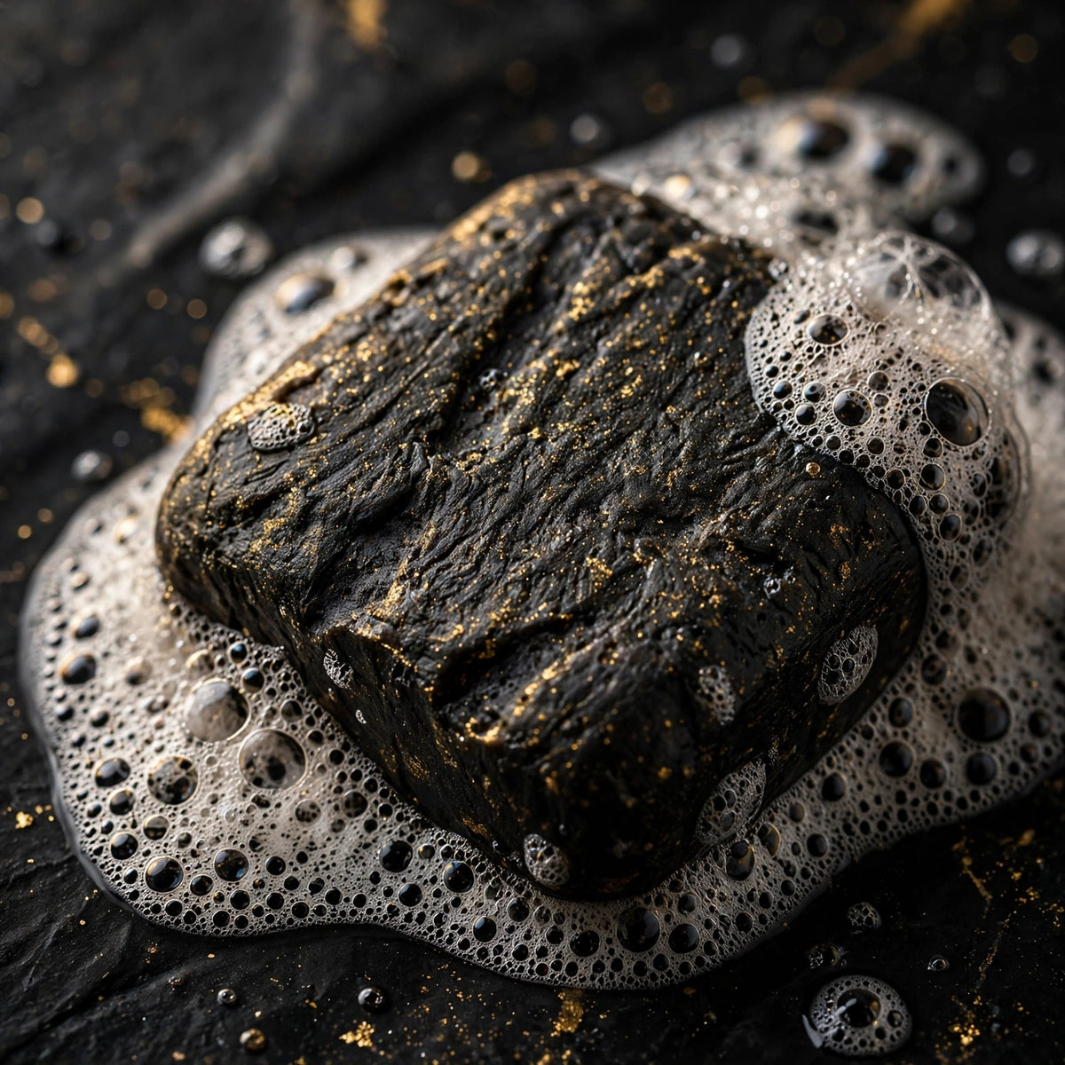 Gros plan de la texture de la barre coréenne et de sa mousse fine