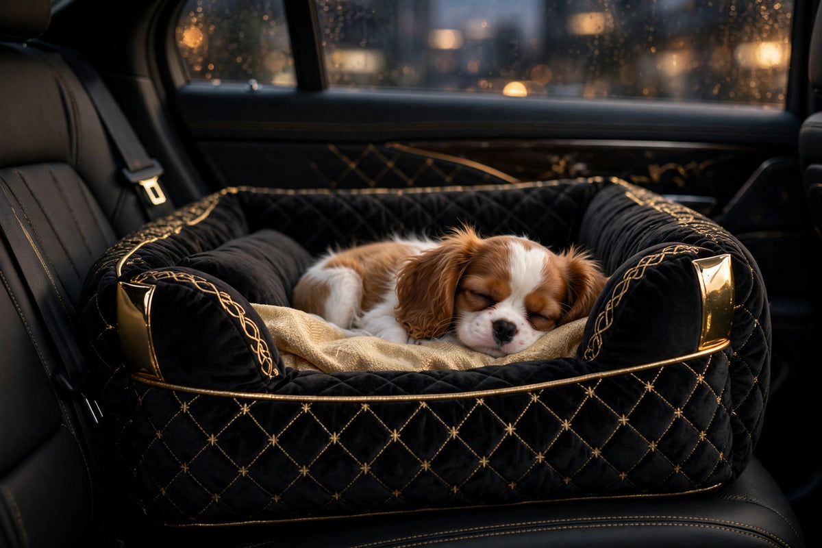 Installation du lit de voyage pour chien sur la banquette arrière