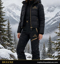 Pantalon de neige pour femme DULUXE noir porté dans la neige, visuel principal
