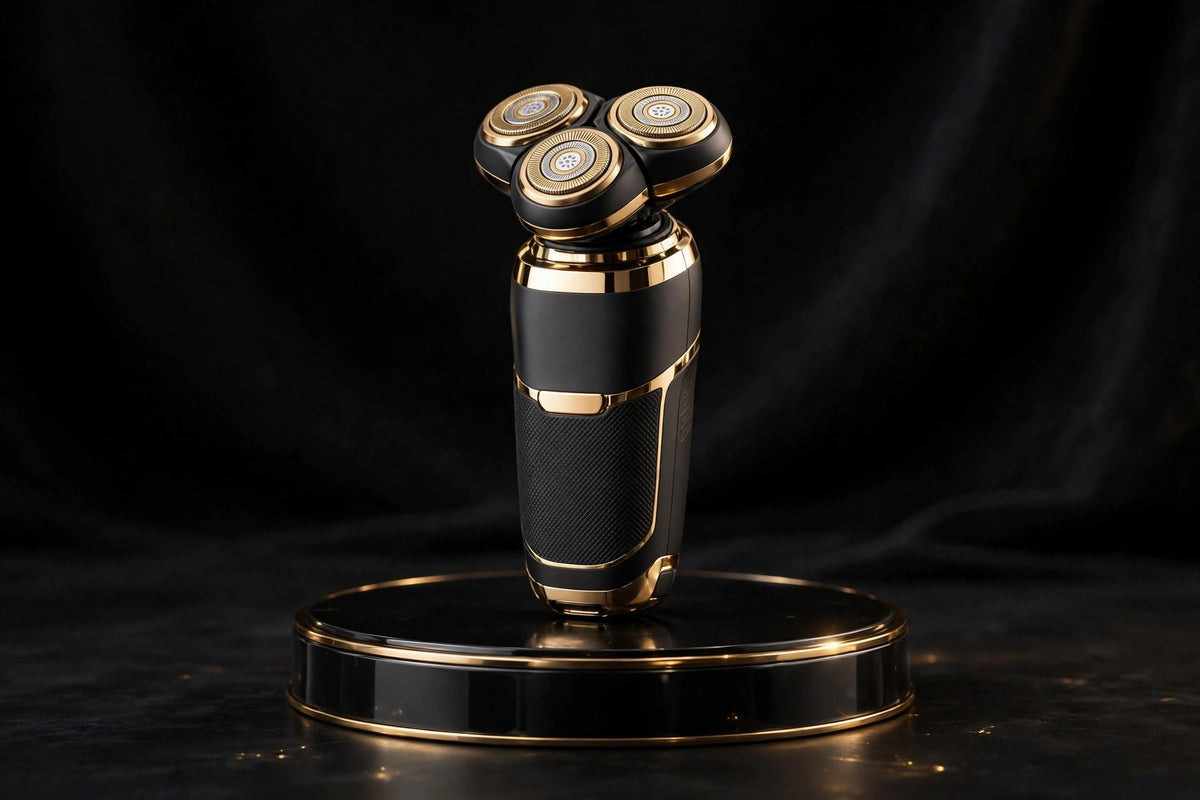 Rasoir électrique de précision pour homme DULUXE noir et doré, visuel principal