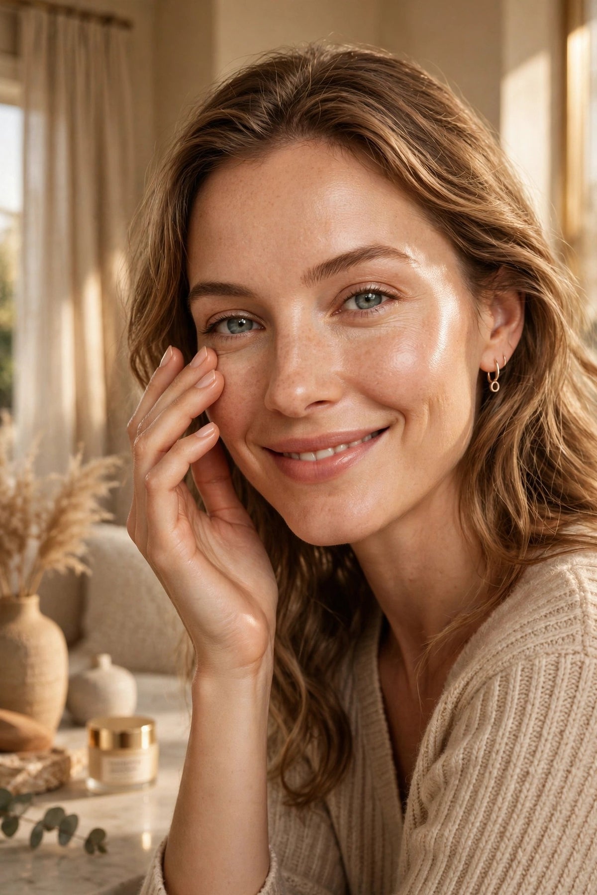 Regard lumineux et reposé après le soin contour des yeux aux peptides DULUXE