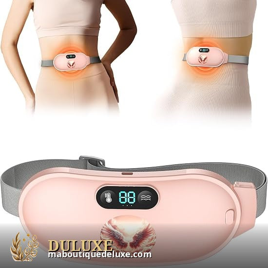 Ceinture chauffante DULUXE – bandeau chauffant rose avec écran de température, chaleur douce et réglable