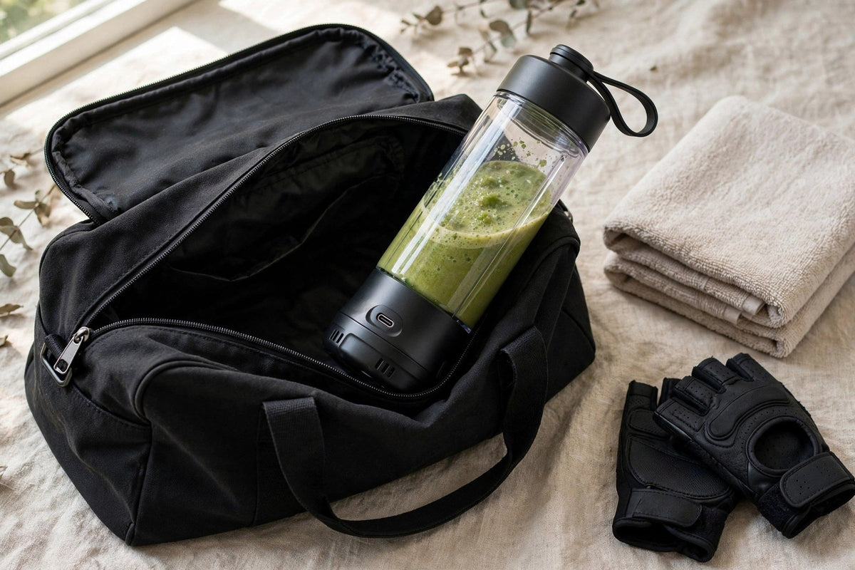 Gourde mixeur dans un sac de sport