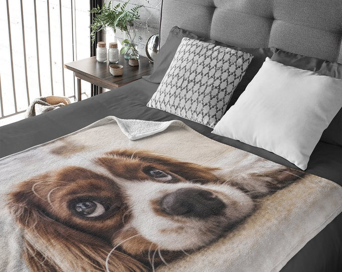 Couverture personnalisée avec portrait d'animal, idée cadeau