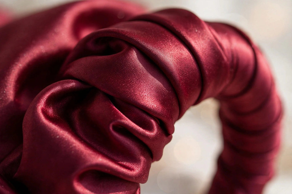 Satin bordeaux doux et brillant, respectueux de vos cheveux