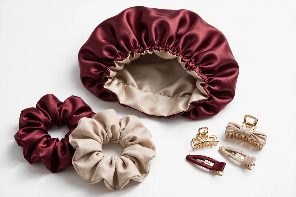 Pinces, chouchous en satin et bonnet de nuit inclus dans le kit