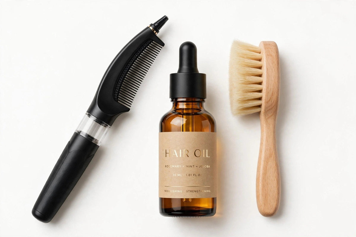 Kit complet : peigne applicateur, huile et brosse de nettoyage