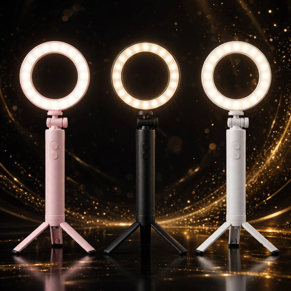 Perche à selfie disponible en trois coloris : Rose, Noir et Blanc