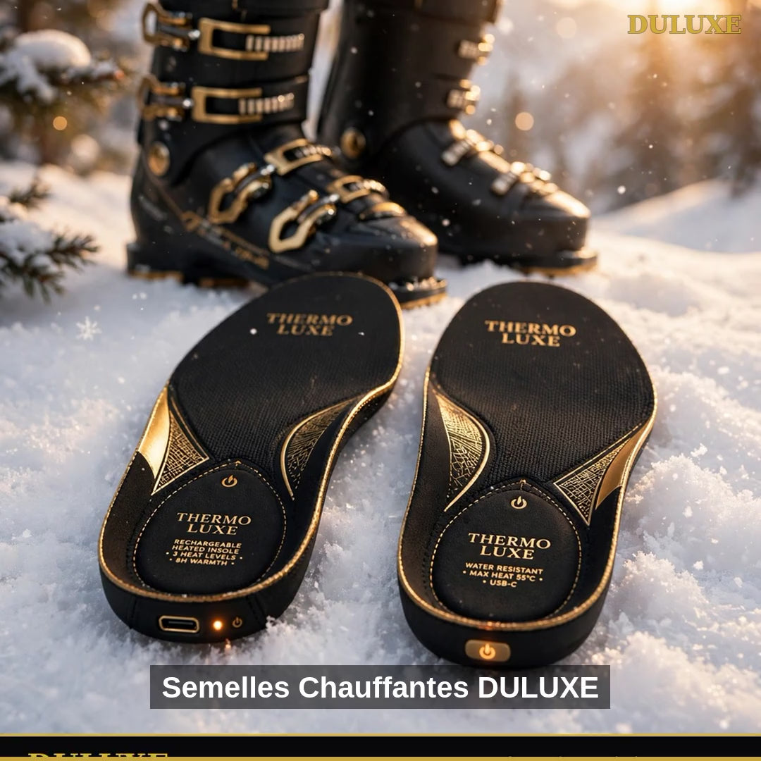 Vidéo de démonstration des semelles chauffantes rechargeables DULUXE : 3 niveaux de chaleur par télécommande, découpables, pour bottes de ski et d'hiver, en français