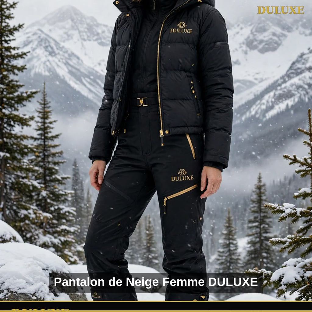 Vidéo démo du pantalon de neige pour femme DULUXE imperméable taille haute, pour le ski et l'hiver canadien, en français