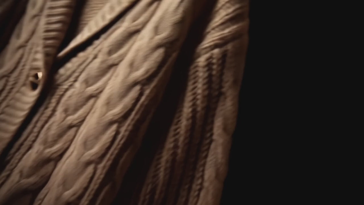 Ensemble Cardigan 4 Pièces – présentation des 4 pièces et gros plans maille DULUXE