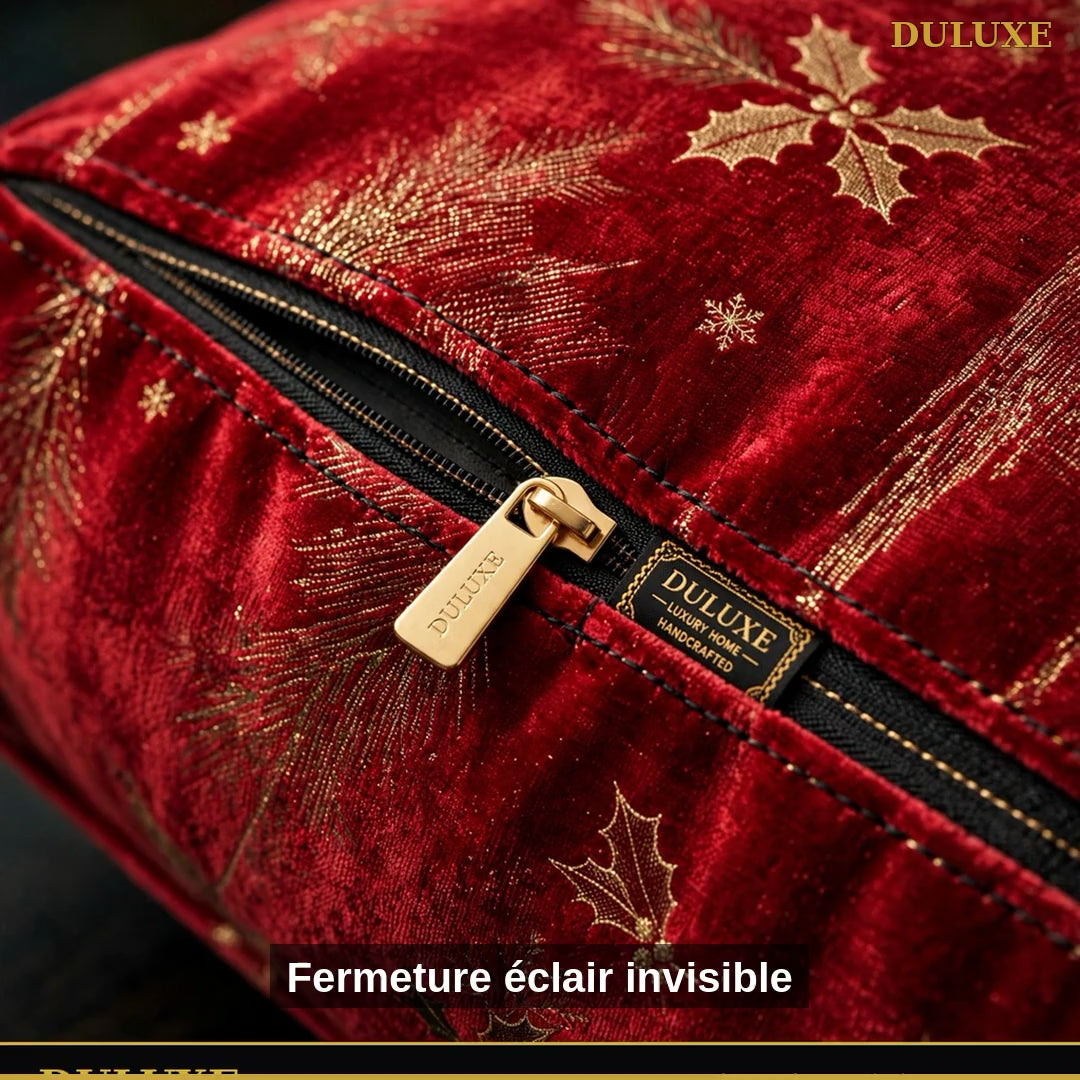 Vidéo démo des housses de coussin de Noël DULUXE : fermeture invisible, lot de 4 et idée cadeau, en français