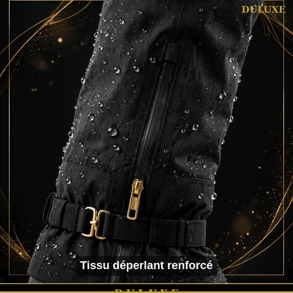 Vidéo détails du pantalon de neige pour homme DULUXE : tissu imperméable, renforts et coloris