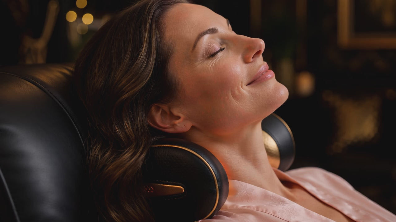 Vidéo démo DULUXE – détente du cou et des épaules avec le coussin de massage cervical chauffant