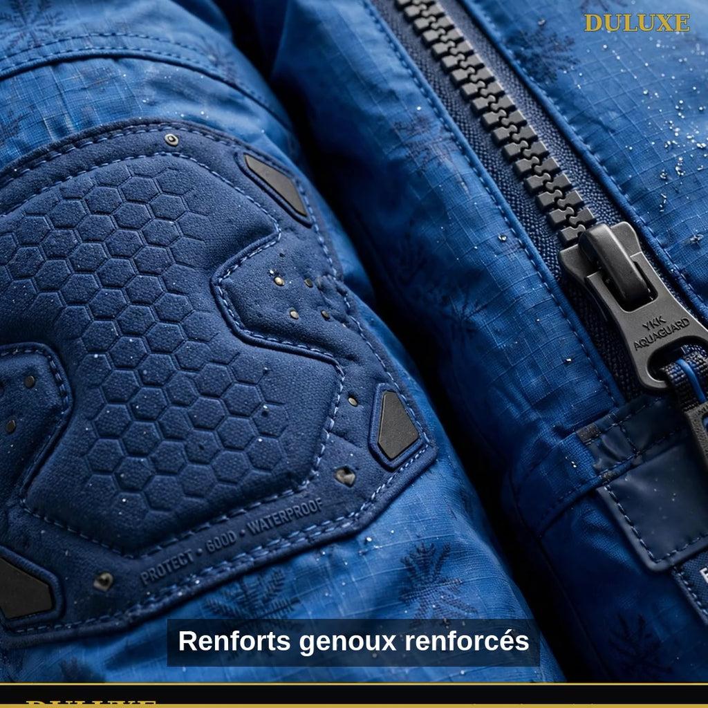 Vidéo démo de la combinaison de ski intégrale enfant DULUXE : renforts, tissu imperméable et détails, en français