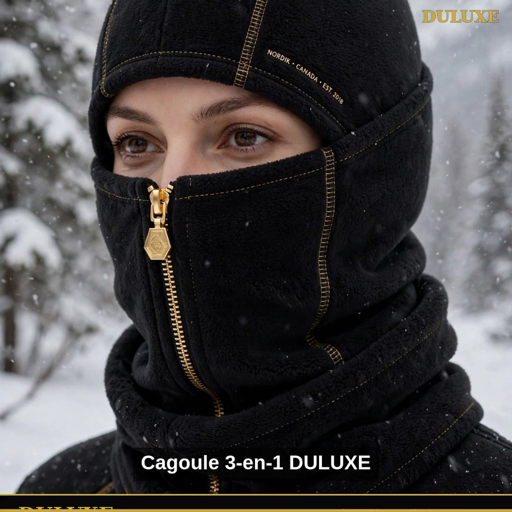 Vidéo démo de la cagoule d'hiver 3-en-1 en polaire DULUXE pour adulte, cagoule complète et ski, en français