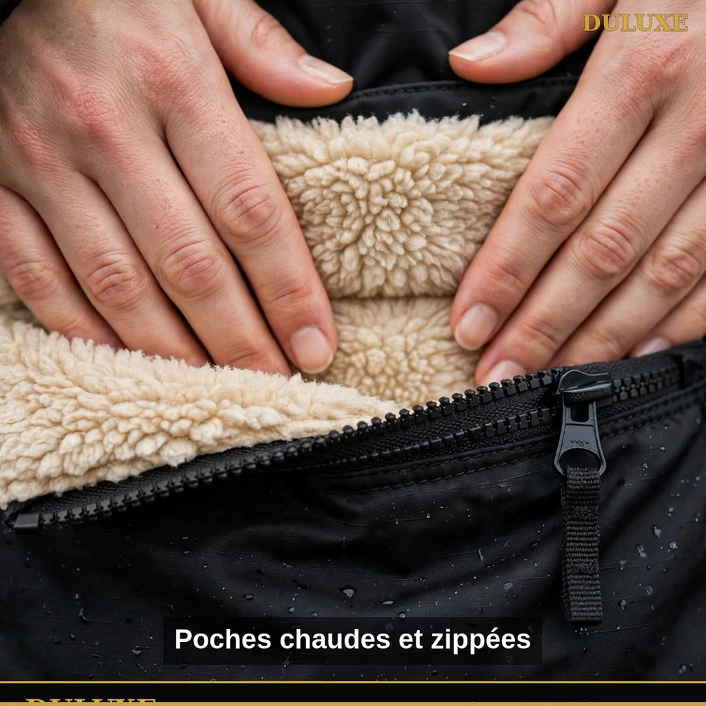Vidéo démo de la parka longue femme DULUXE : poches, doublure chaude et finitions, en français