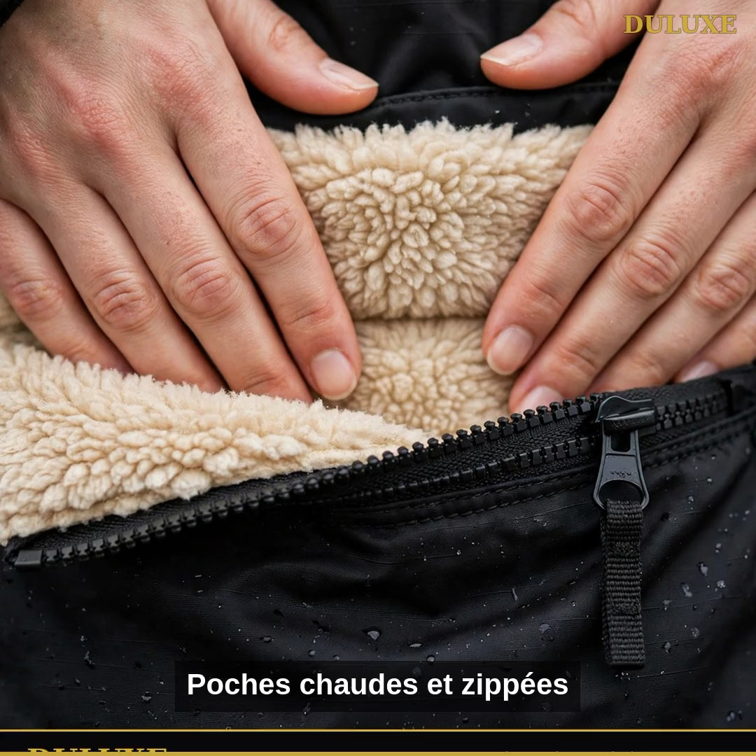Vidéo démo de la parka longue femme DULUXE : poches, doublure chaude et finitions, en français