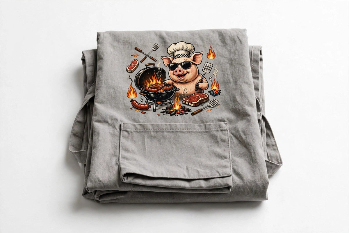 Tablier de barbecue plié – présentation soignée